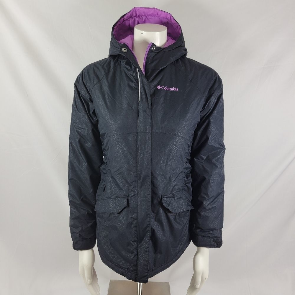 Columbia Girls Large hooded jacket insulated black